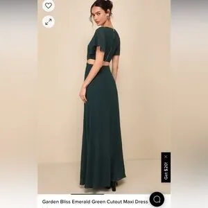 green emerald velvet dress Taleah Cut Out Maxi Dress Green| Beginning Boutique US 6
